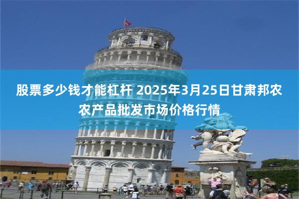 股票多少钱才能杠杆 2025年3月25日甘肃邦农农产品批发市场价格行情