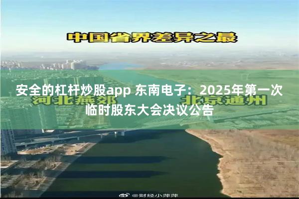 安全的杠杆炒股app 东南电子：2025年第一次临时股东大会决议公告