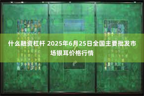 什么融资杠杆 2025年6月25日全国主要批发市场银耳价格行情