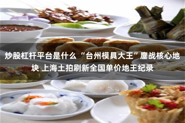 炒股杠杆平台是什么 “台州模具大王”鏖战核心地块 上海土拍刷新全国单价地王纪录