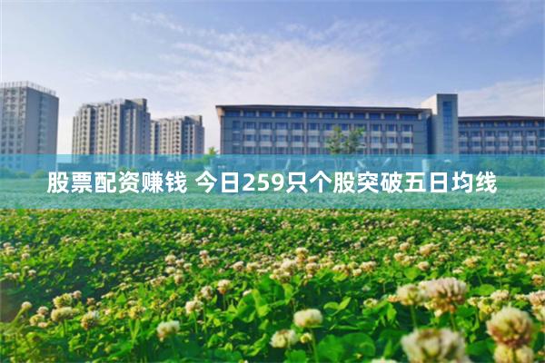 股票配资赚钱 今日259只个股突破五日均线