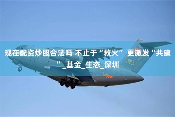 现在配资炒股合法吗 不止于“救火” 更激发“共建”_基金_生态_深圳