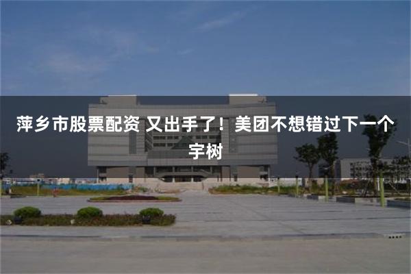 萍乡市股票配资 又出手了！美团不想错过下一个宇树