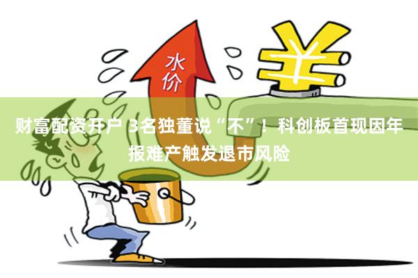 财富配资开户 3名独董说“不”!科创板首现因年报难产触发退市风险