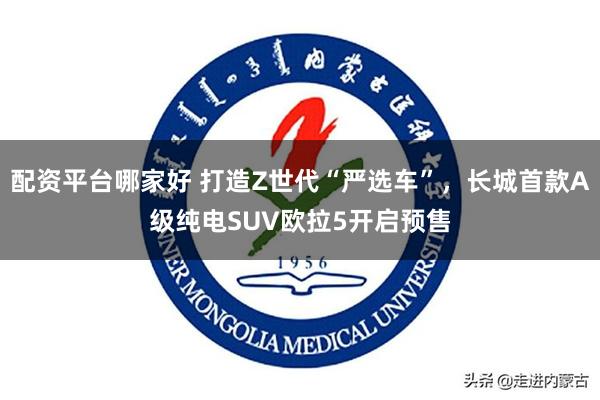 配资平台哪家好 打造Z世代“严选车”，长城首款A级纯电SUV欧拉5开启预售