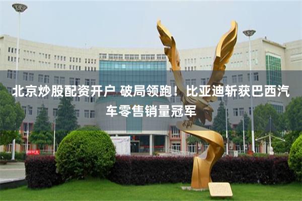 北京炒股配资开户 破局领跑！比亚迪斩获巴西汽车零售销量冠军