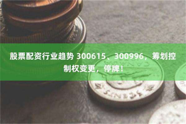 股票配资行业趋势 300615、300996，筹划控制权变更，停牌！