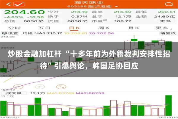 炒股金融加杠杆 “十多年前为外籍裁判安排性招待”引爆舆论，韩国足协回应