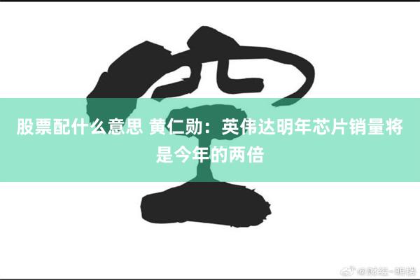 股票配什么意思 黄仁勋：英伟达明年芯片销量将是今年的两倍