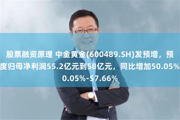 股票融资原理 中金黄金(600489.SH)发预增,预计前三季度归母净利润55.2亿元到58亿元,同比增加50.05%-57.66%